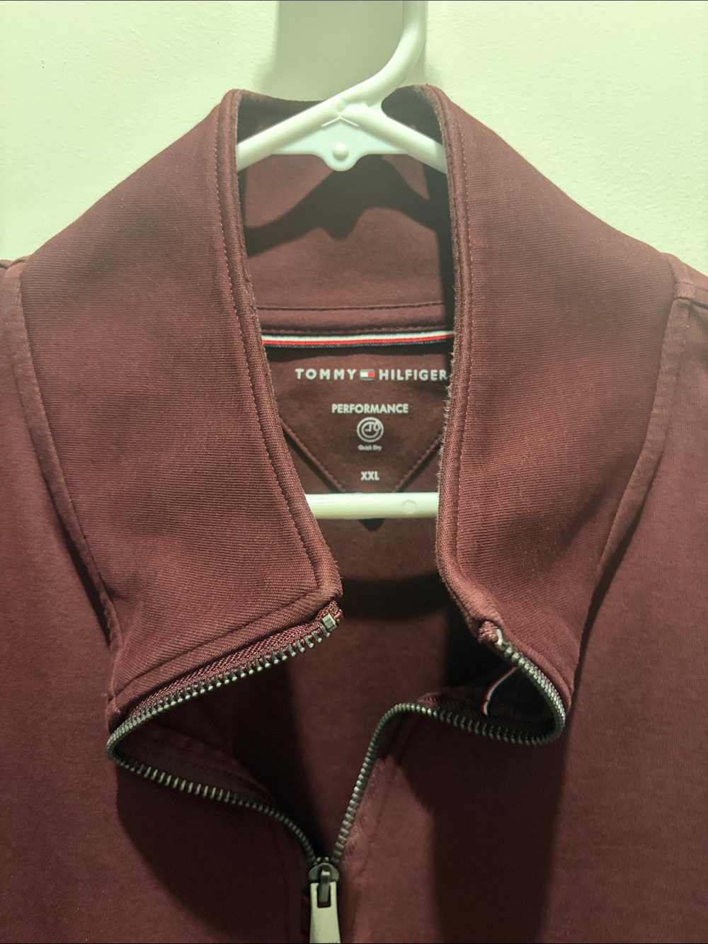 Tommy Hilfiger Maroon Performance quarter zip pullover